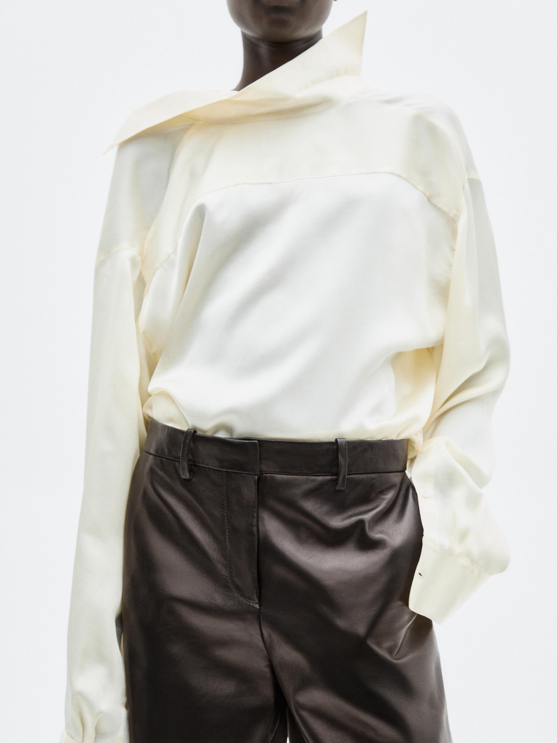 Wide-leg nappa leather trousers - LIMITED